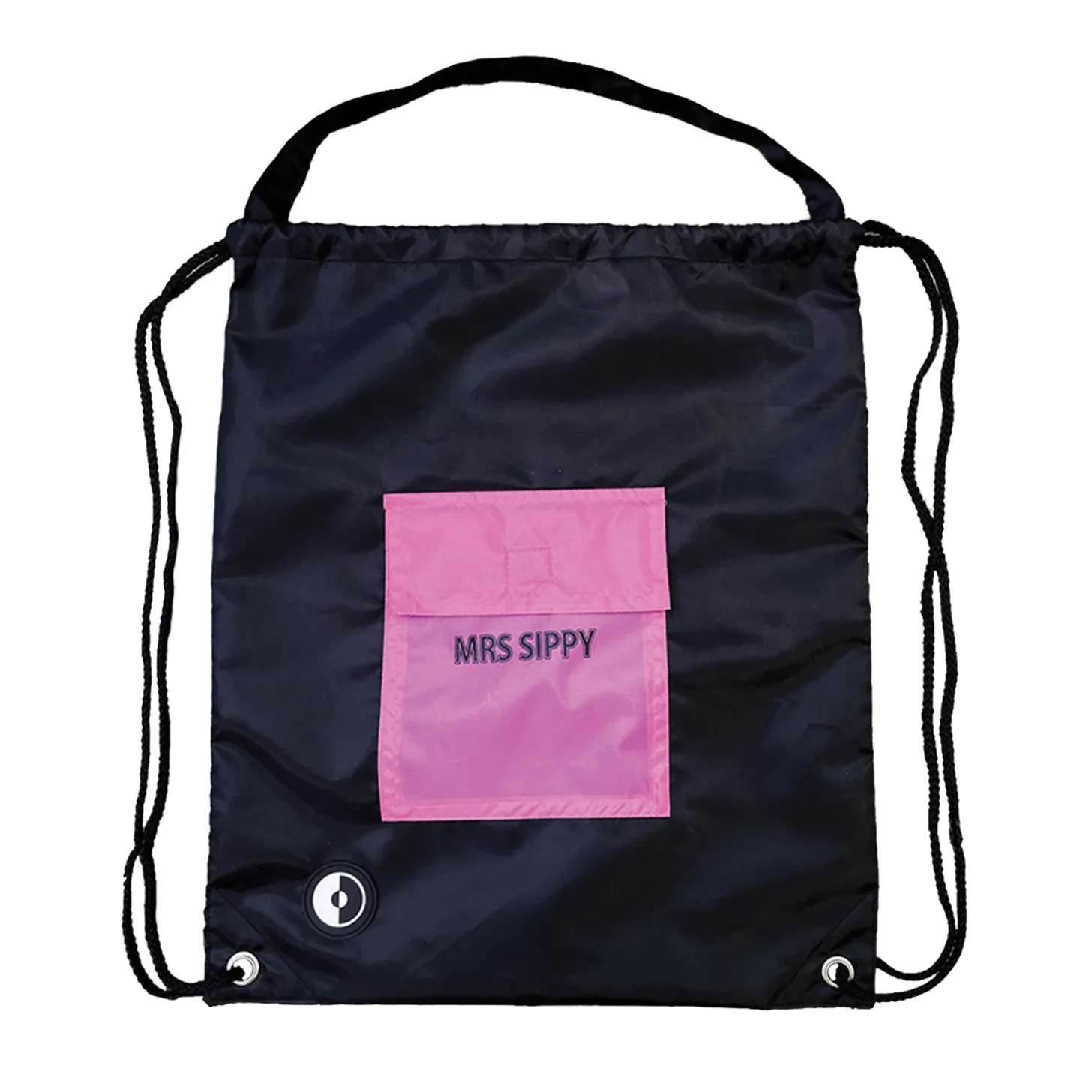 POOL DRAWSTRING BAG BLACK & PINK