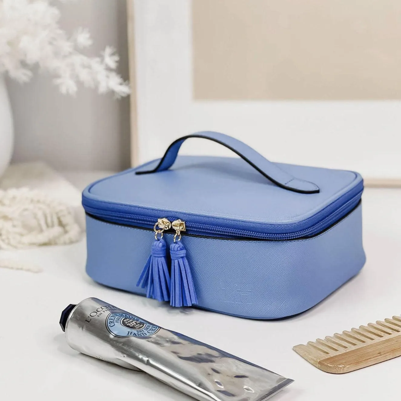 Priscilla Cosmetic Case | Cornflower Blue
