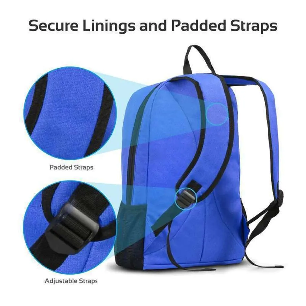 Promate Backpack Multiple Pockets for Laptops Up to 15.6" Blue