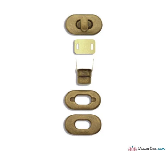 PRYM Antique Brass Turn Clasp