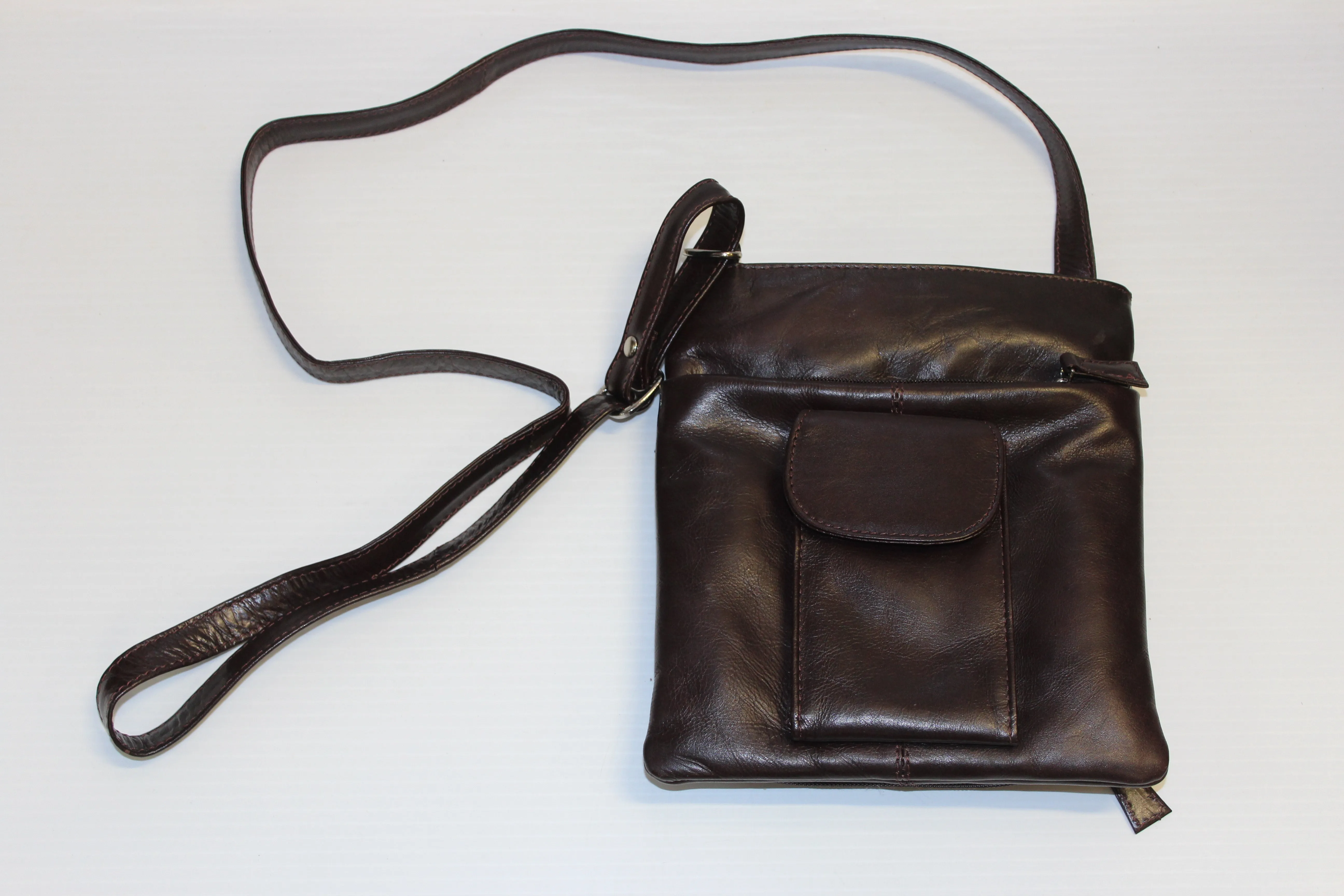 Purse - Burgundi Genuine Leather Crossbody