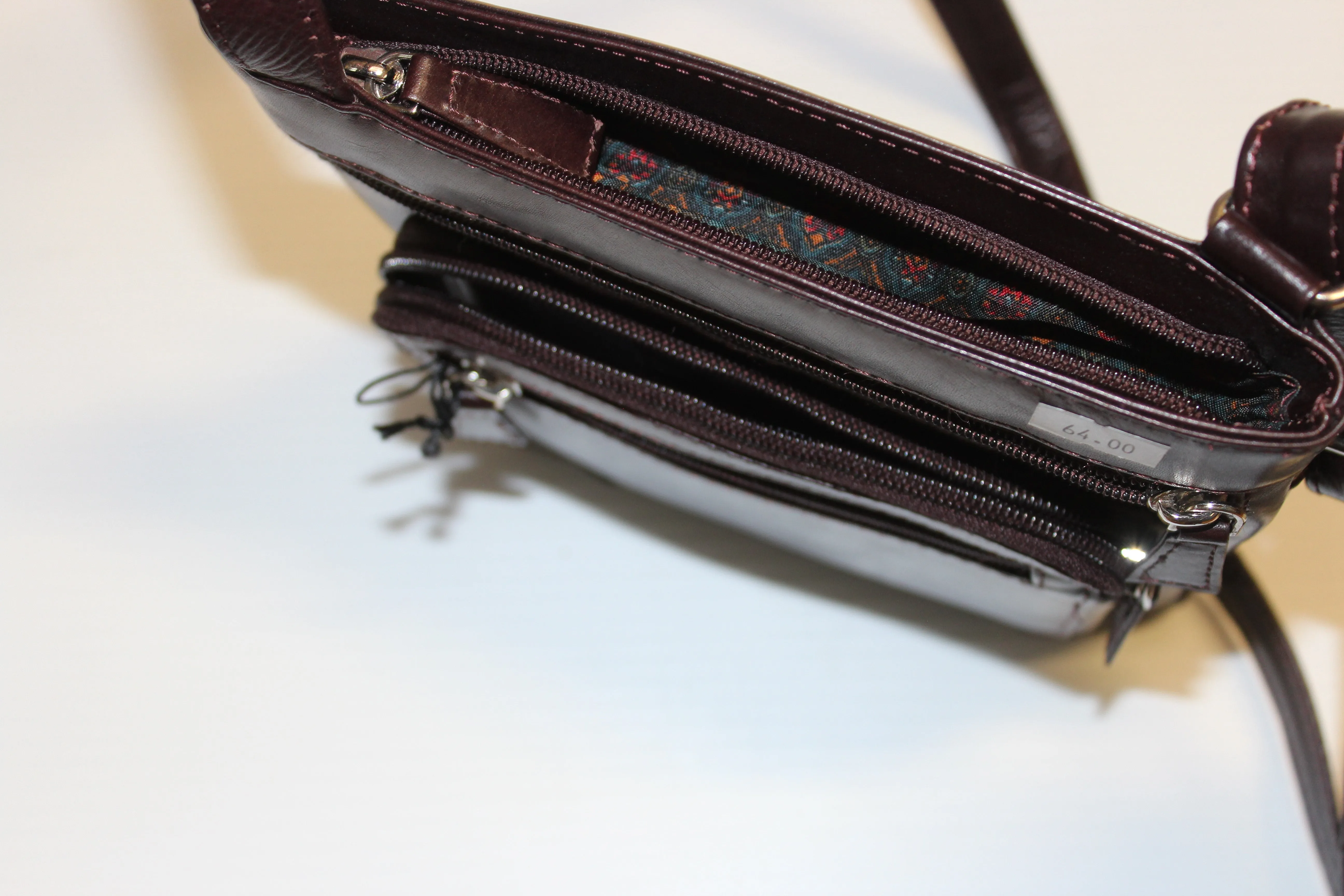 Purse - Burgundi Genuine Leather Crossbody