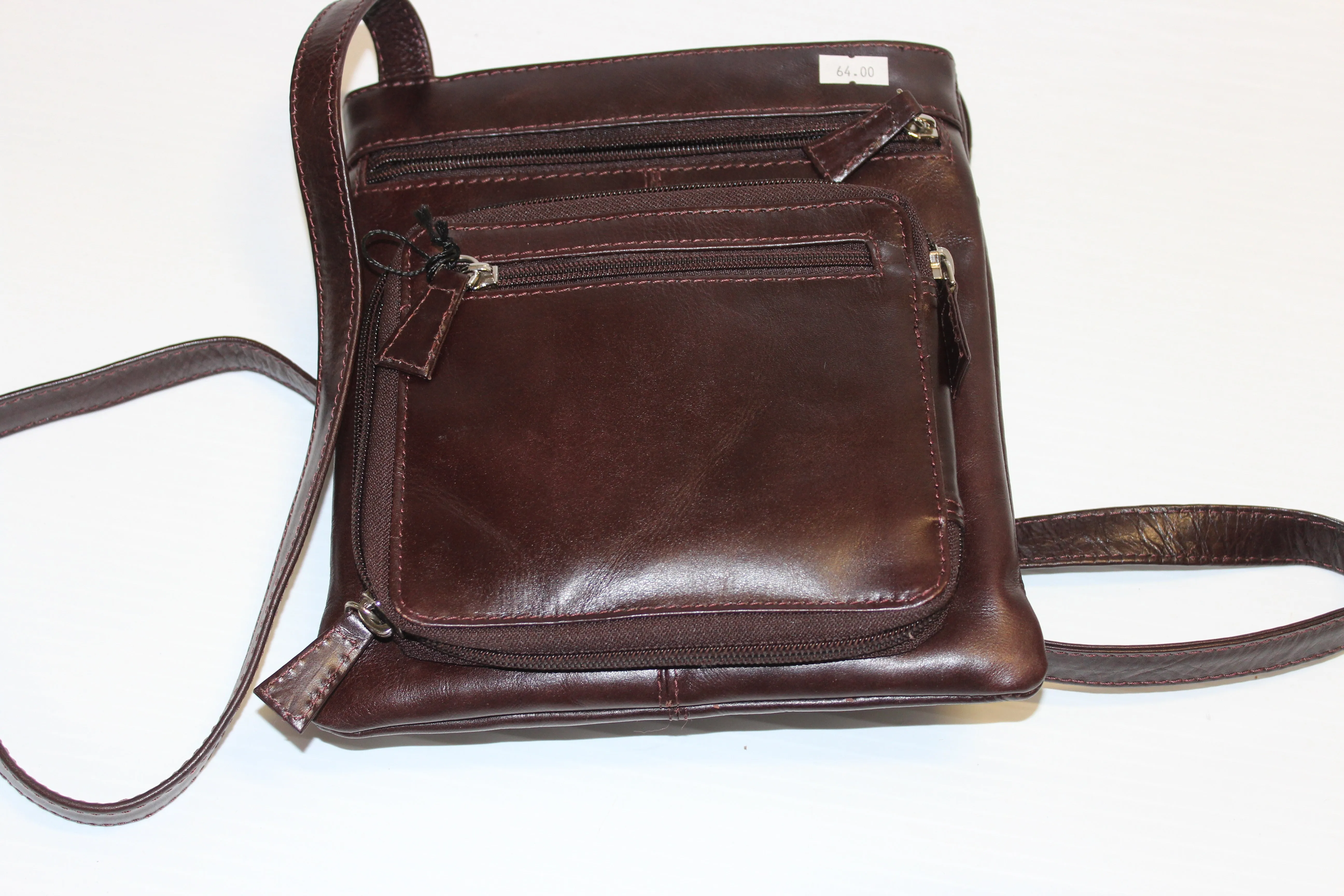 Purse - Burgundi Genuine Leather Crossbody
