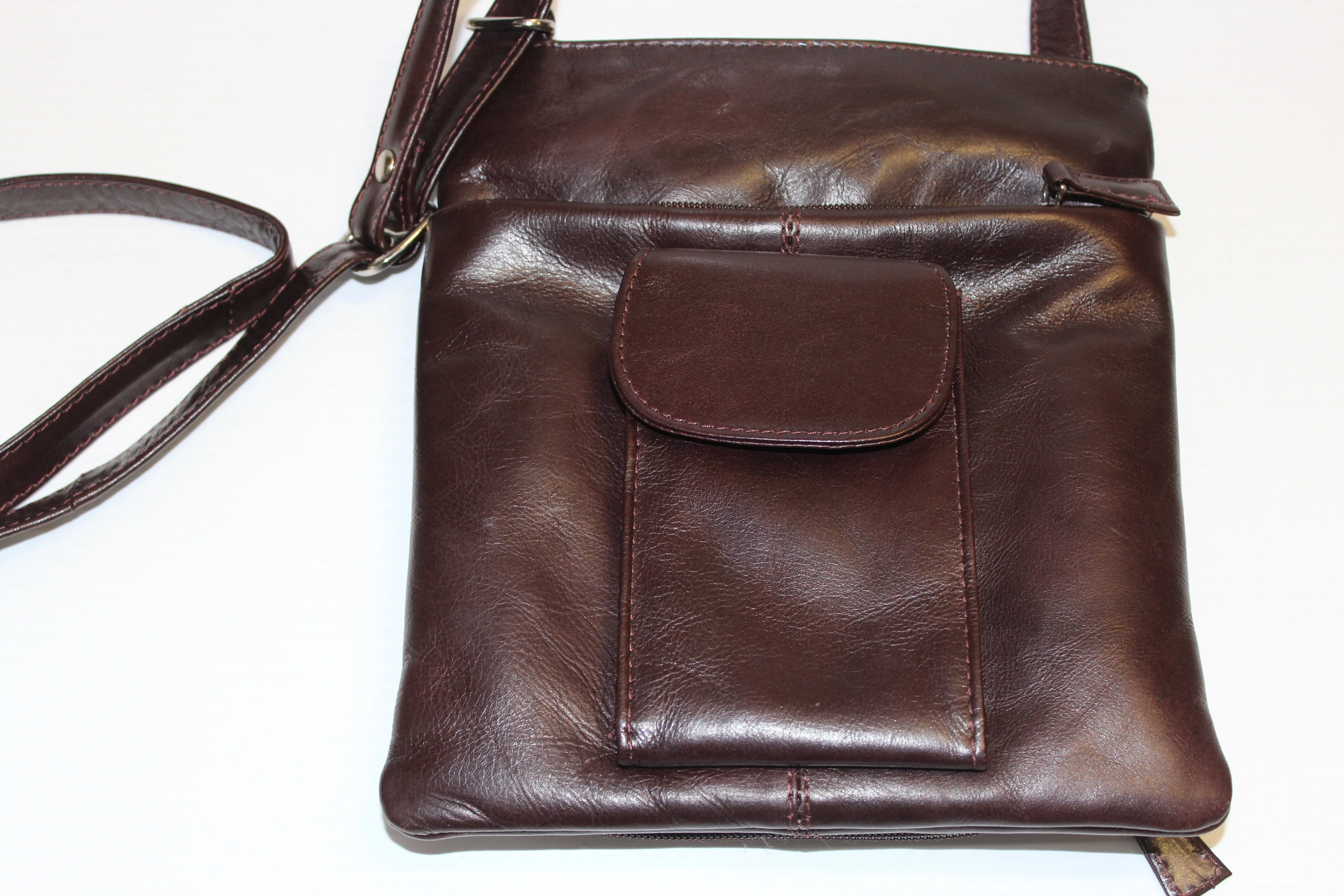 Purse - Burgundi Genuine Leather Crossbody