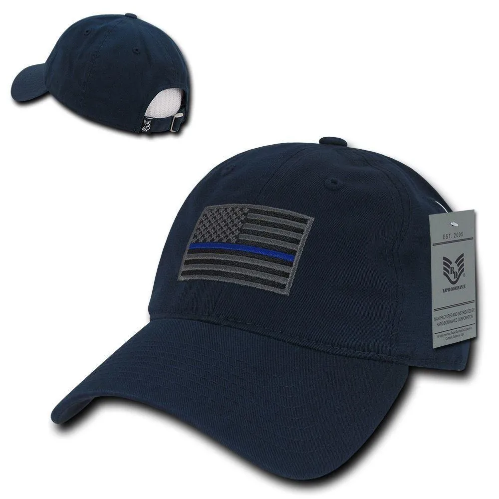 Rapid Dominance Cotton Polo Police Thin Blue Line US Flag Baseball Dad Caps Hats