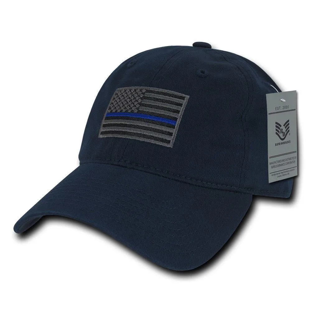 Rapid Dominance Cotton Polo Police Thin Blue Line US Flag Baseball Dad Caps Hats