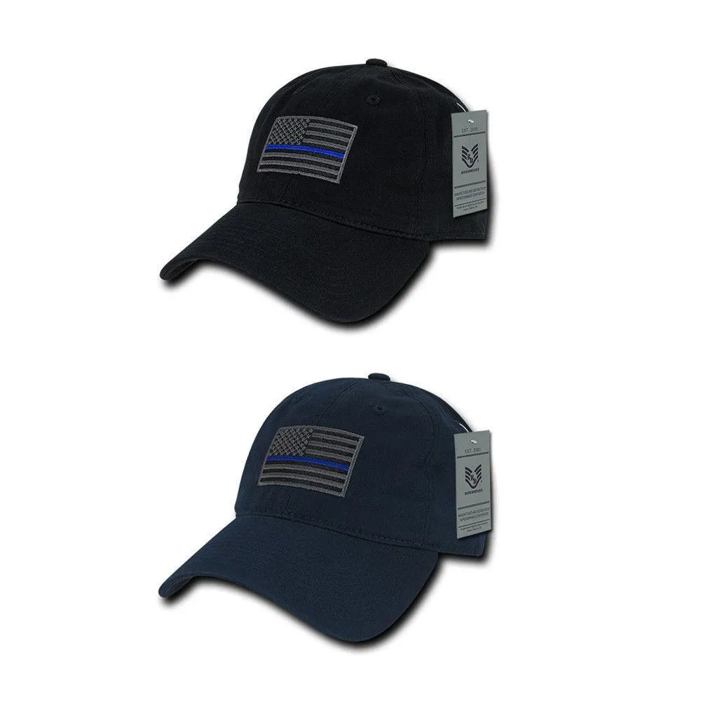 Rapid Dominance Cotton Polo Police Thin Blue Line US Flag Baseball Dad Caps Hats