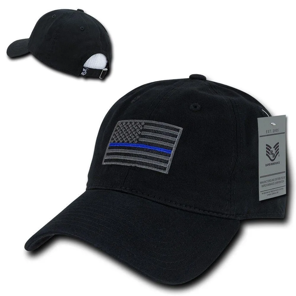 Rapid Dominance Cotton Polo Police Thin Blue Line US Flag Baseball Dad Caps Hats