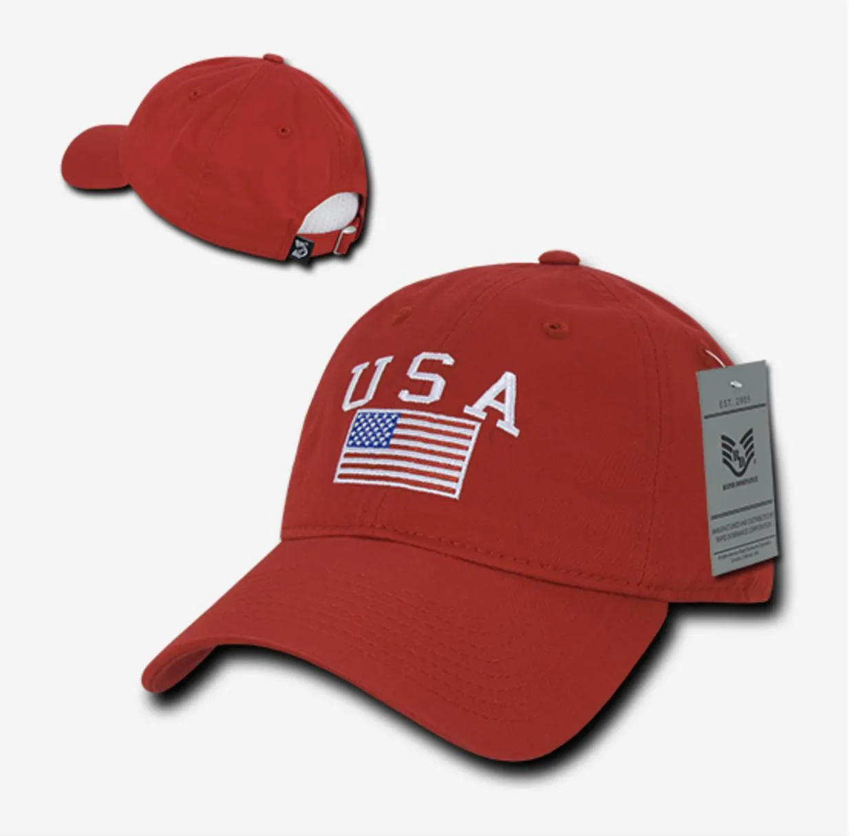Relaxed USA Flag American Team Patriotic Washed Cotton Baseball Dad Cap Hats