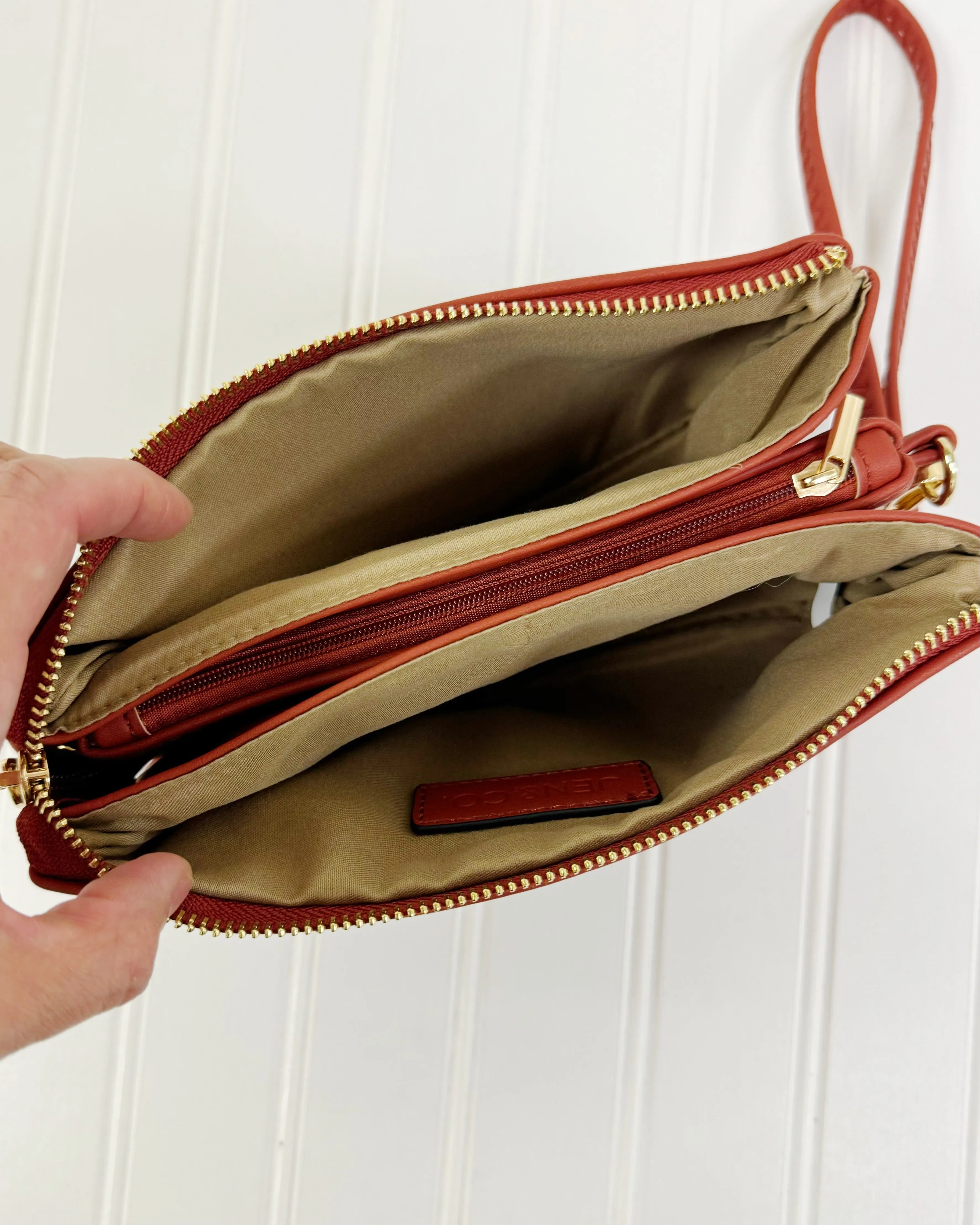 Riley Crossbody/Wristlet in Brick FINAL SALE