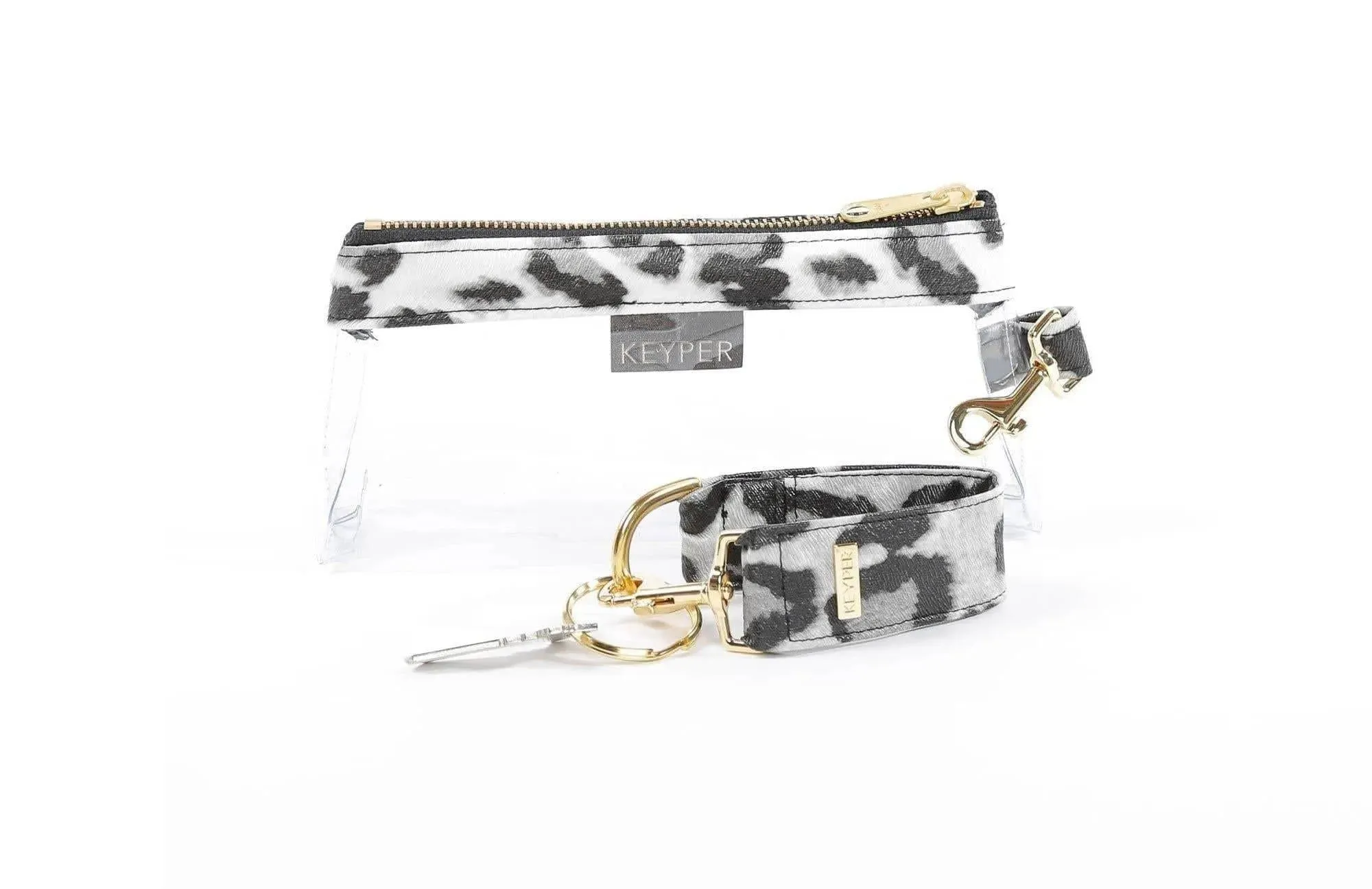 Snow Leopard Vegan Leather 2-Piece Wristlet Set