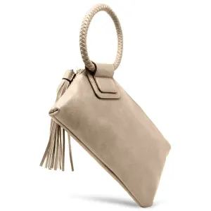 Soft Vegan Leather Wristlet/Clutch With Tassel