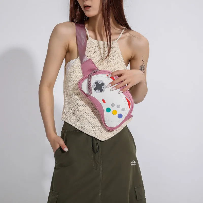 Sohiwoo Gamepad Design Chest Bag Versatile Crossbody Bag & Purse Color Contrast Sling Bag
