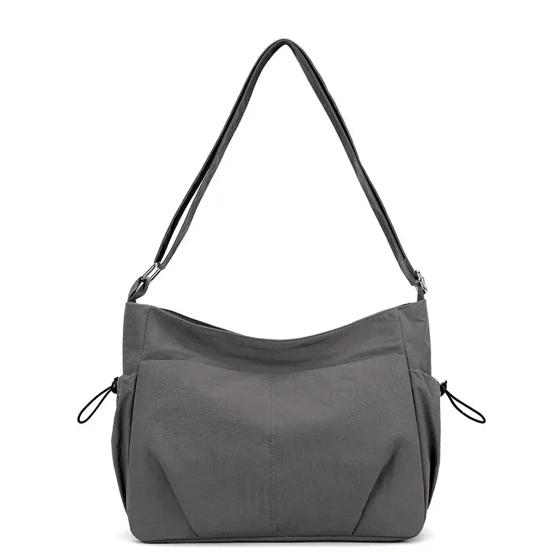 Sohiwoo Nylon Solid Zipper Large Capacity Crossbody Bag 2025 High Quality Trendy Casual Shoulder Bag Soft Versatile Popular Handbag
