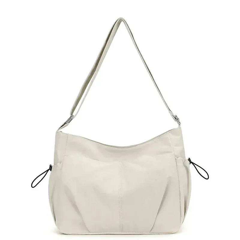 Sohiwoo Nylon Solid Zipper Large Capacity Crossbody Bag 2025 High Quality Trendy Casual Shoulder Bag Soft Versatile Popular Handbag