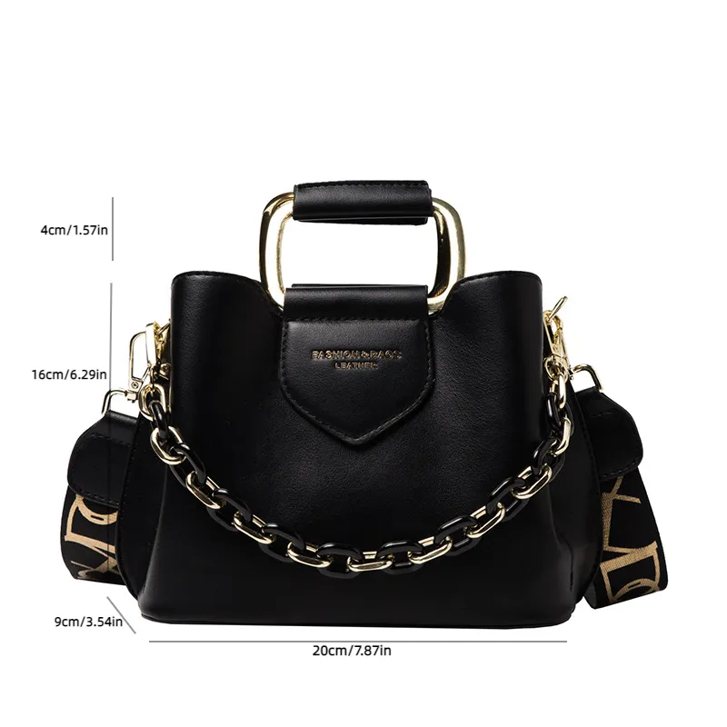 Sohiwoo Retro Square Crossbody Satchel Bag Classic Solid Color Handbag Versatile Shoulder Bag