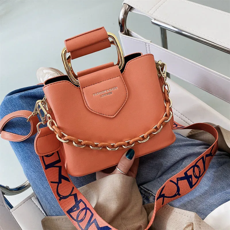 Sohiwoo Retro Square Crossbody Satchel Bag Classic Solid Color Handbag Versatile Shoulder Bag