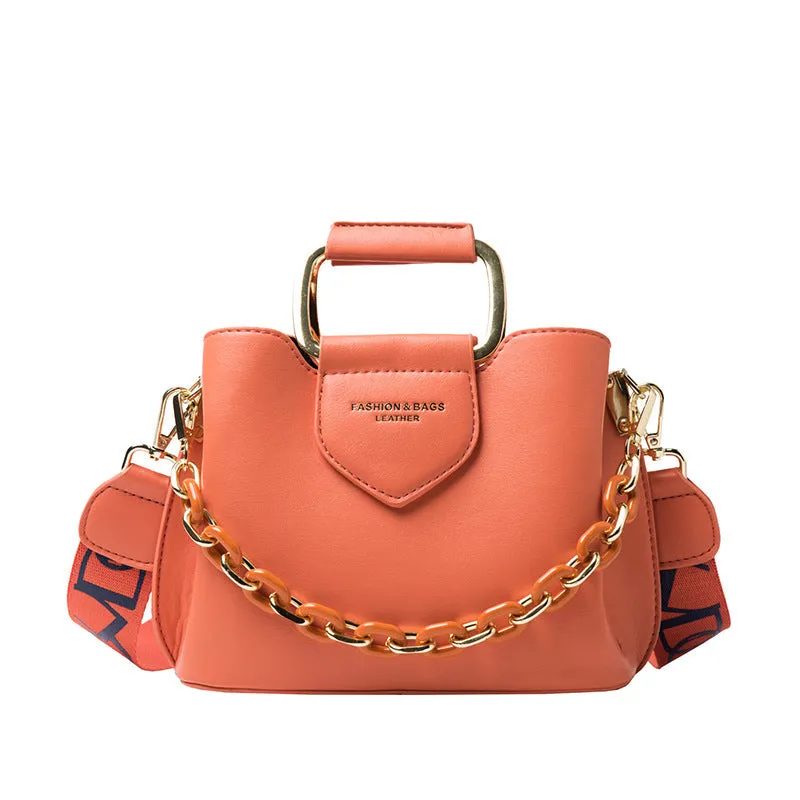 Sohiwoo Retro Square Crossbody Satchel Bag Classic Solid Color Handbag Versatile Shoulder Bag