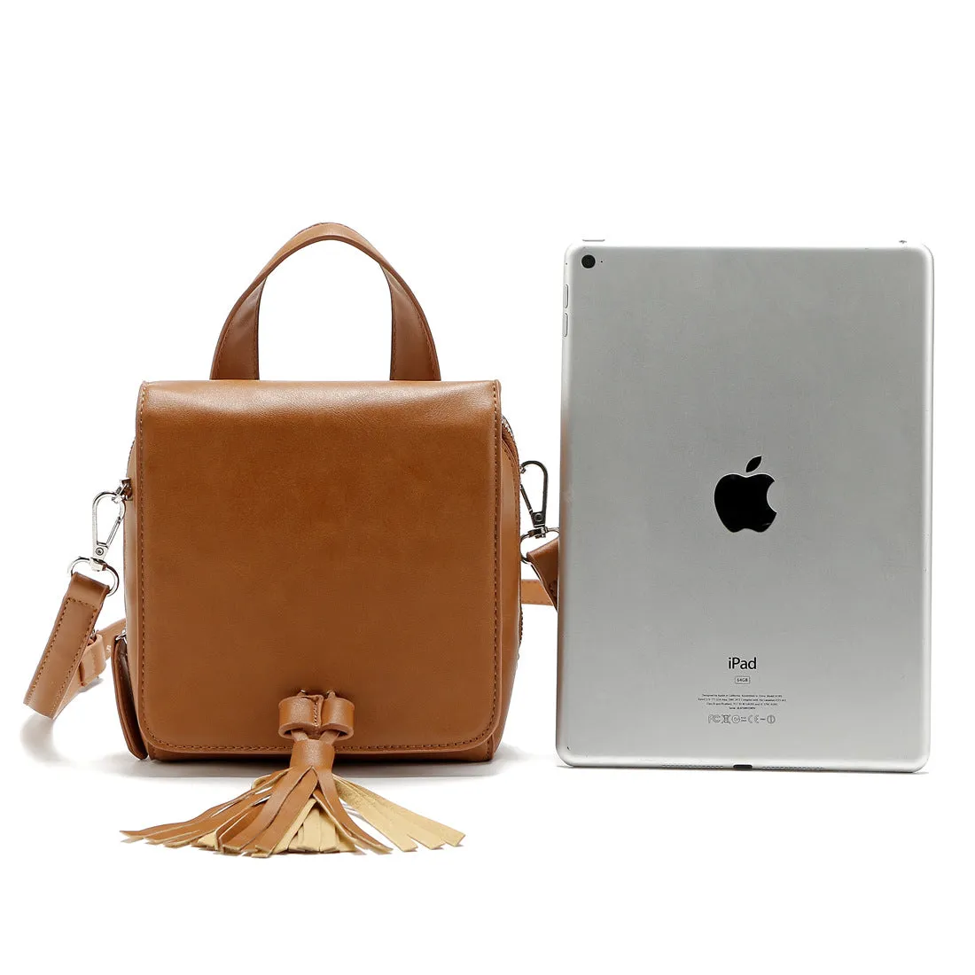 Sohiwoo Solid Color Crossbody Flap Bag Tassel Decor Handbags Fashion Versatile Shoulder Bag