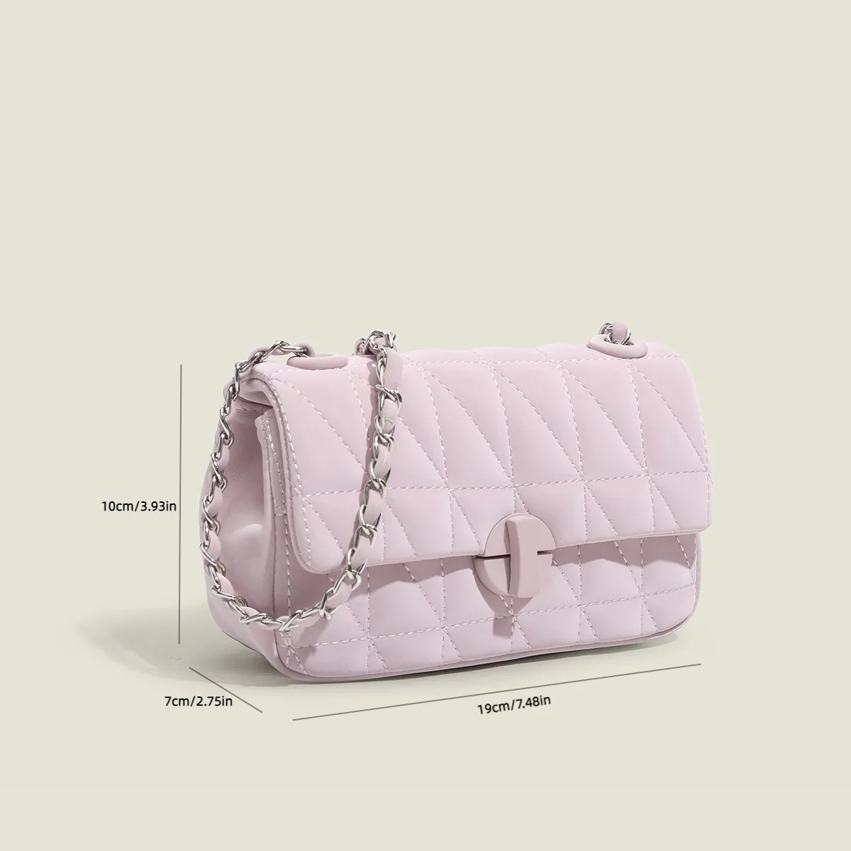 Sohiwoo Solid Color Quilted Plaid Shoulder Bag Crossbody Bag Versatile Phone Storage Bag & Coin Purse