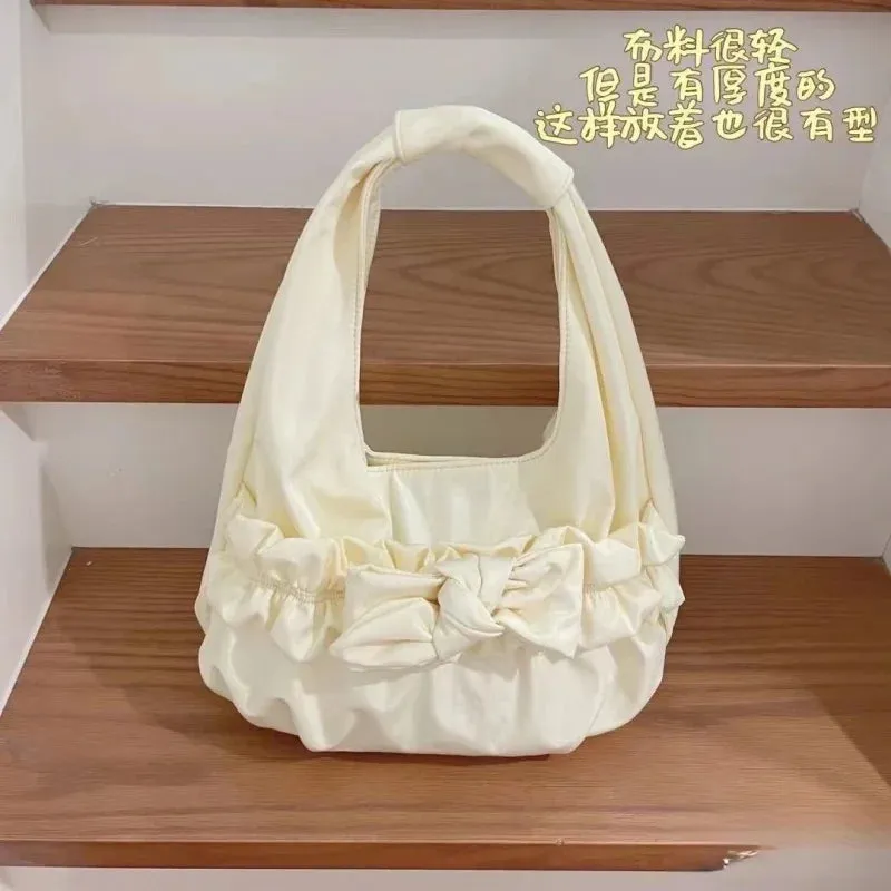 TAVIMART  -  Korean Sweet Bow Pleated Lolita Spring Summer Fashion Handbag  Women Shoulder Bag All Match
