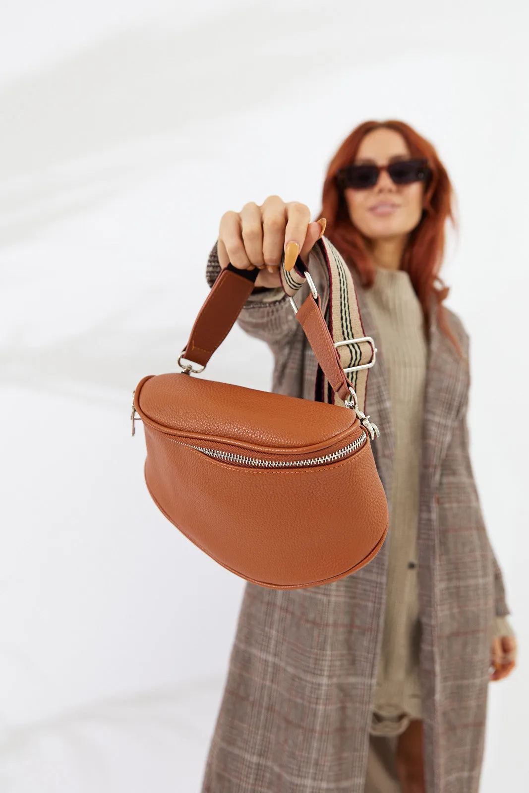 Vegan PU Leather Florida Crossbody - Tan